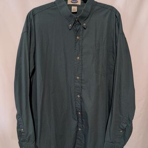 Eddie Bauer Men's Dark Green Button Down Shirt